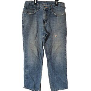 Carhartt Jeans 33x30 Work Casual Light Blue Pants Clothing Rn# 14806 Relaxed Fit